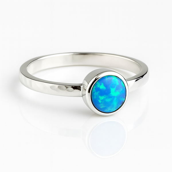 Sterling Silver Blue Opal Ring