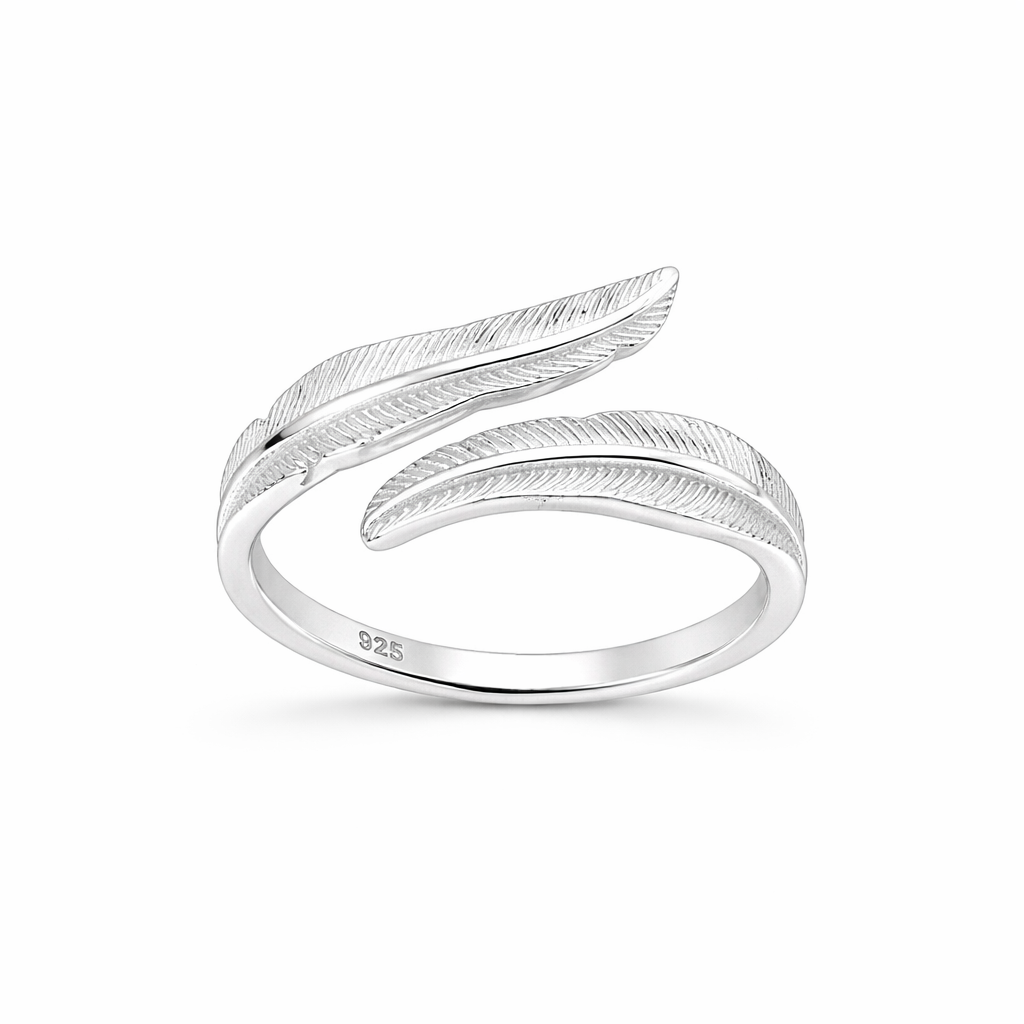 Sterling Silver Adjustable Feather Ring