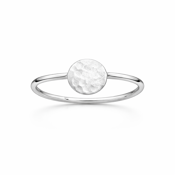 Sterling Silver Hammered Circle Ring