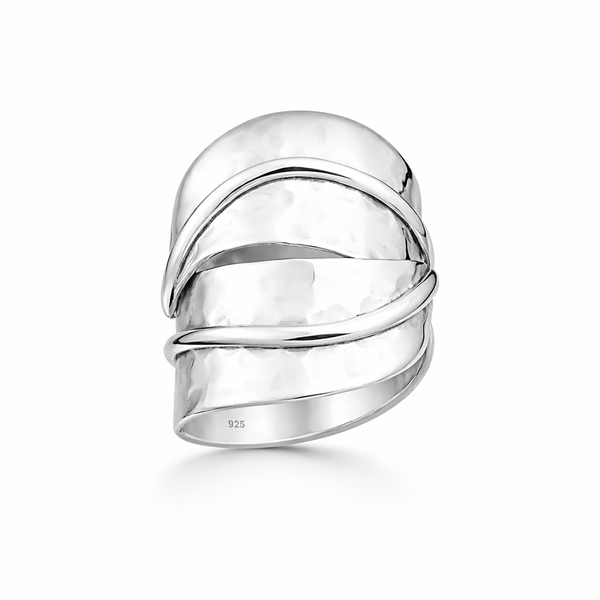 Sterling Silver Adjustable Leaf Ring