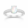 Sterling Silver Opal and CZ Ring