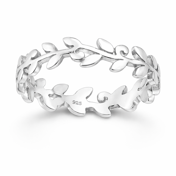 Sterling Silver Leaf Band Ring