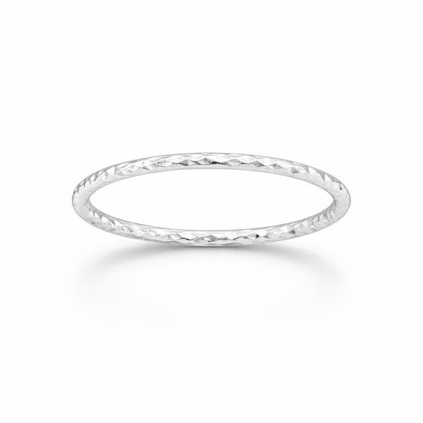 Sterling Silver Diamond Cut Textured Ring