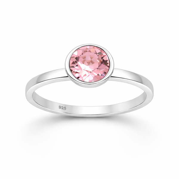 Sterling Silver Rose Austrian Crystal Ring