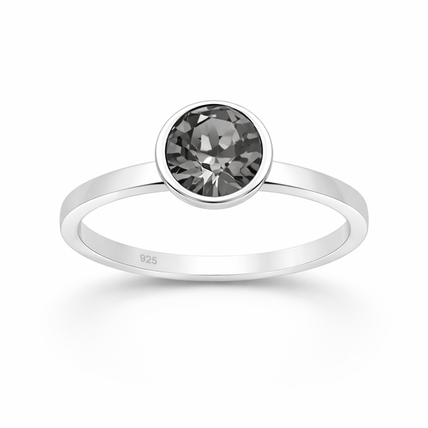 Sterling Silver Silver Night Austrian Crystal Ring