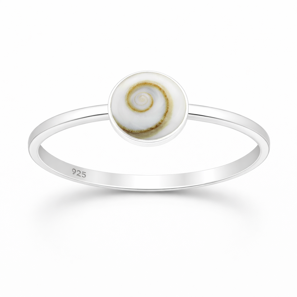 Sterling Silver Ring with Shiva Shell
