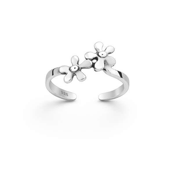 Sterling Silver Adjustable Flower Toe Ring