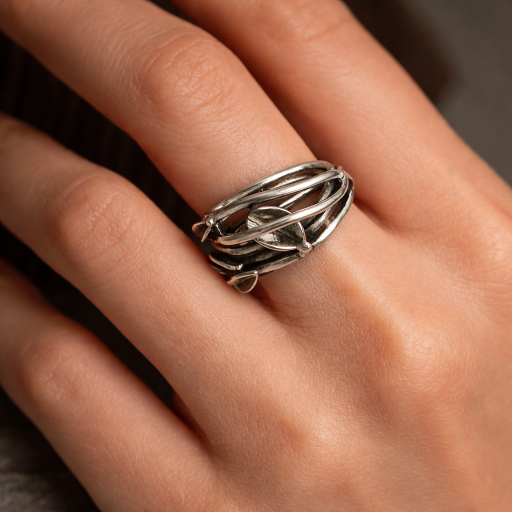 Sterling Silver Leaf Ring