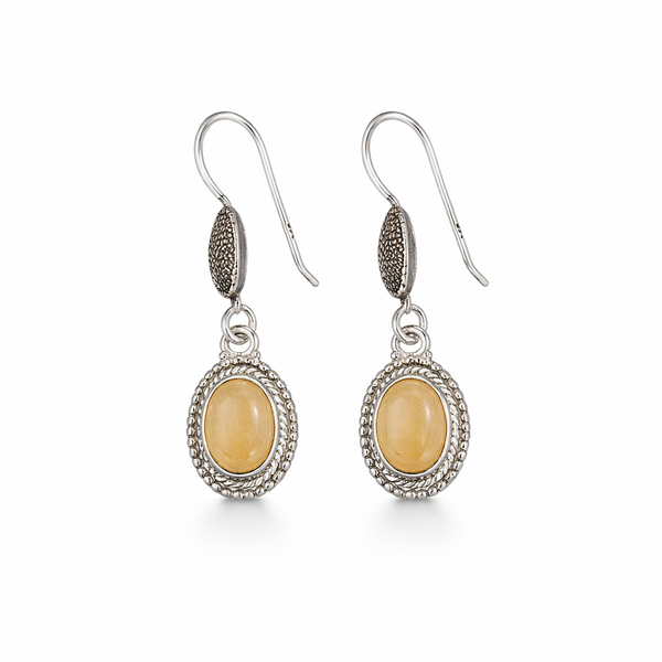 Sterling Silver Rutilated Quartz Hook Earrings