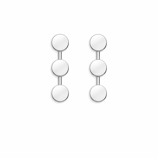 Sterling Silver Circle Stud-Back Earrings