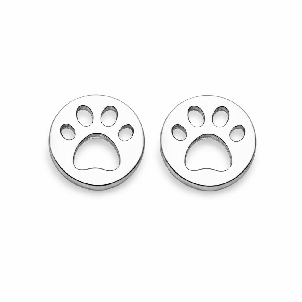 Sterling Silver Paw Stud Earrings