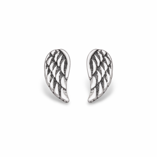 Sterling Silver Wing Stud Earrings