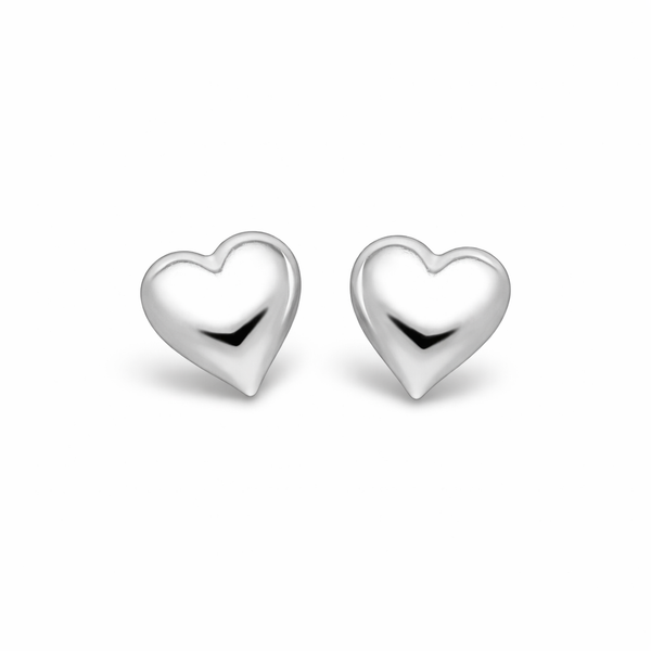 Sterling Silver Heart Stud Earrings