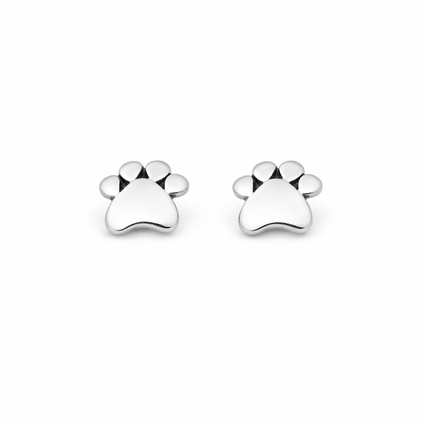 Sterling Silver Paw Stud Earrings
