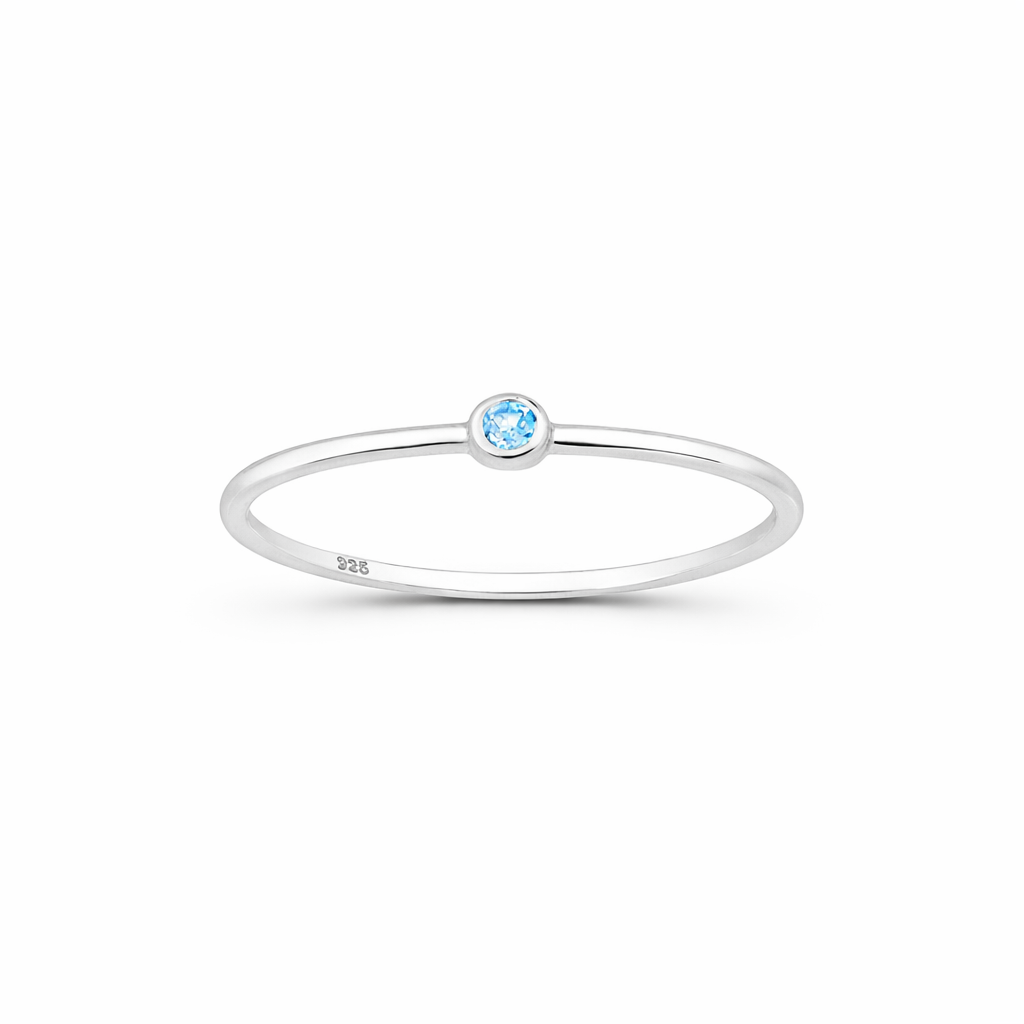 Sterling Silver Topaz Solitaire Ring