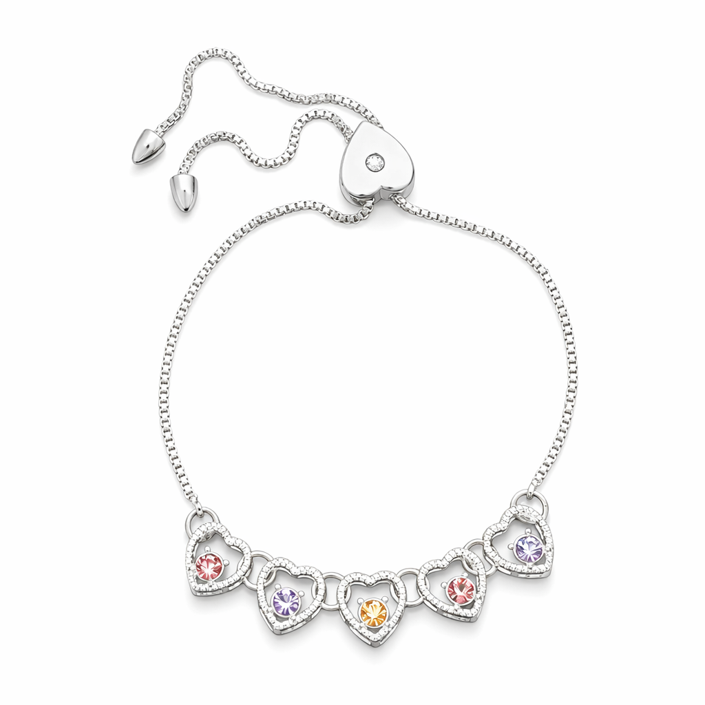 Pastel Heart Adjustable Friendship Bracelet