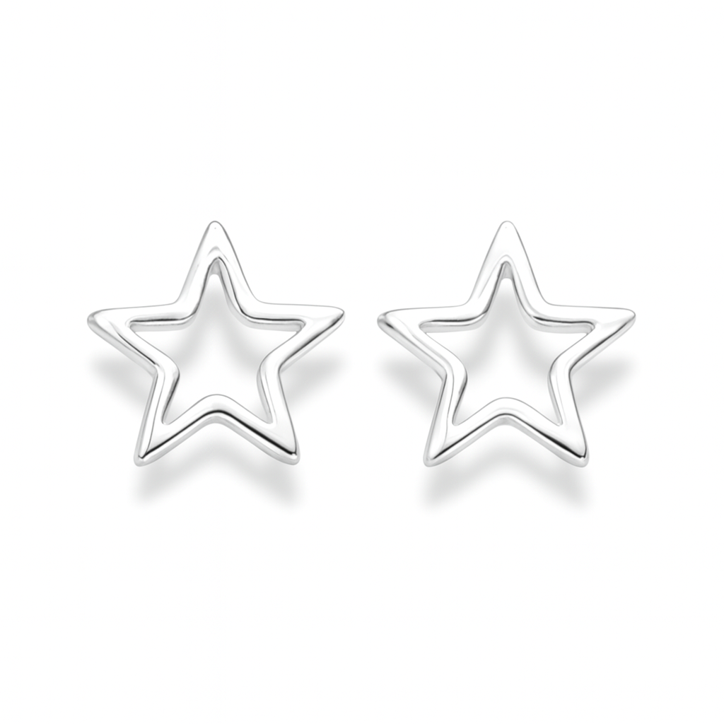 Sterling Silver Star Stud Earrings