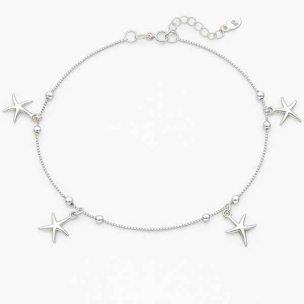 Sterling Silver Starfish Anklet