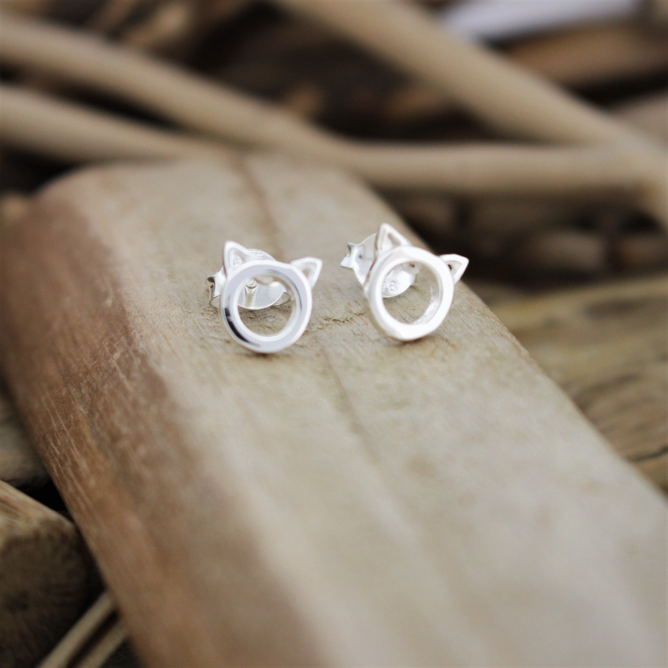 Silver Cat Studs