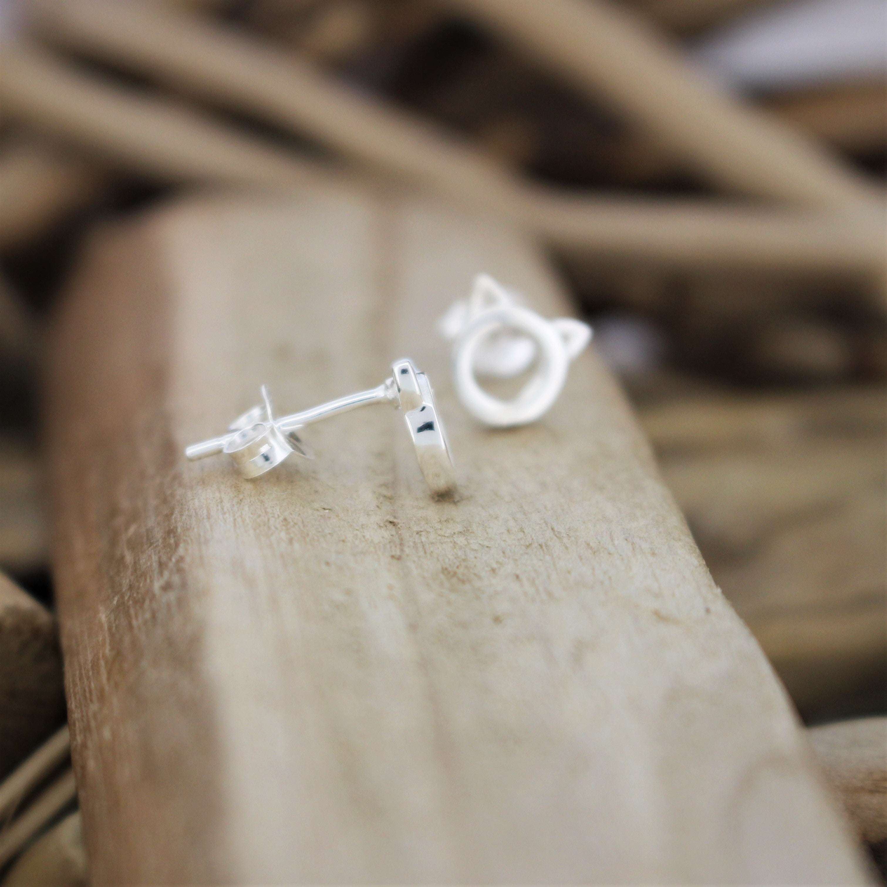 Silver Cat Studs