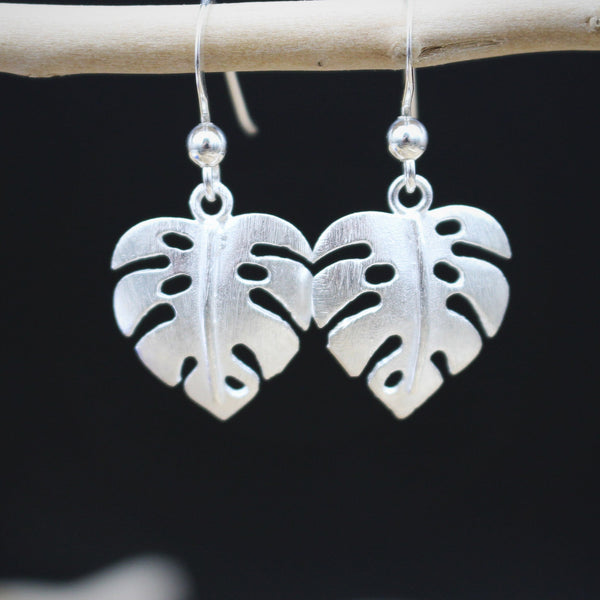 Matt Leaf Hook Earrings