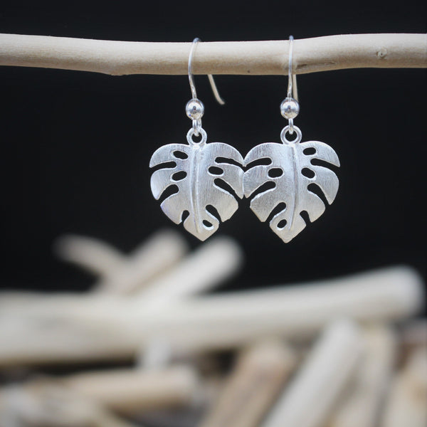 Matt Leaf Hook Earrings