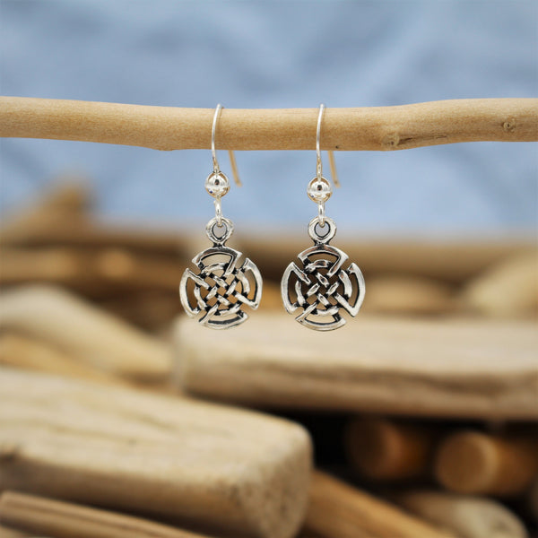 Silver Celtic Drop Earrings