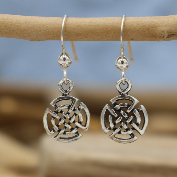 Silver Celtic Drop Earrings