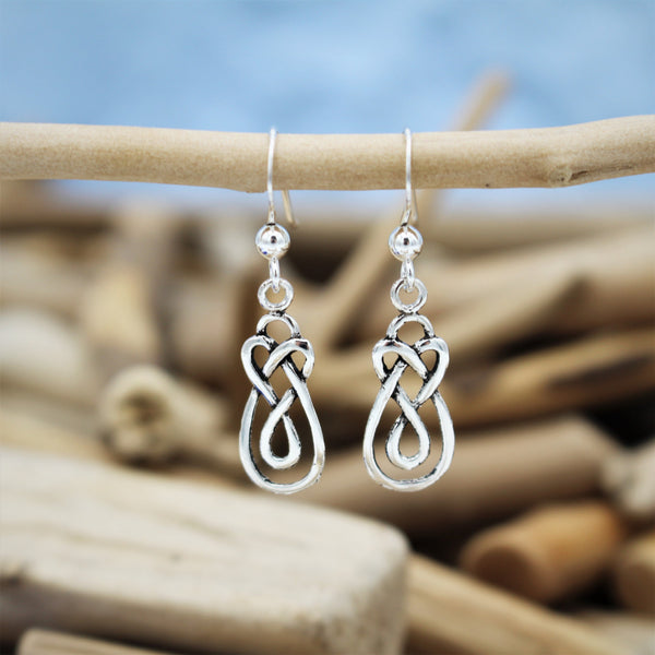 Silver Celtic Hook Earrings