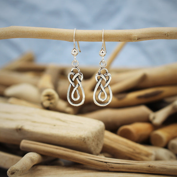 Silver Celtic Hook Earrings