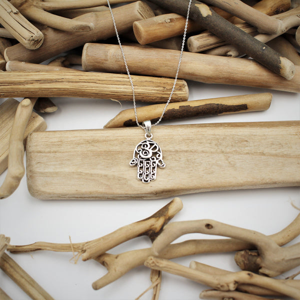 Silver 'Hand of Fatima' Pendant Necklace