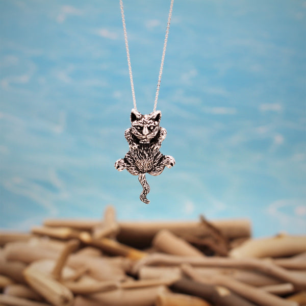 Silver Cat Pendant Necklace