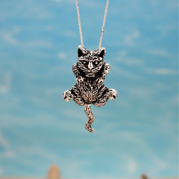 Silver Cat Pendant Necklace