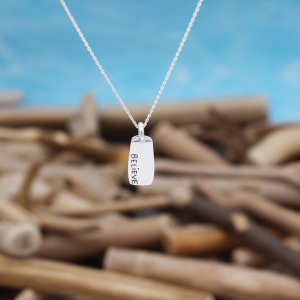 'Believe' Silver Pendant Necklace