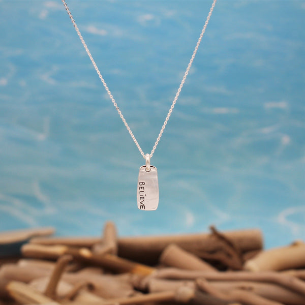 'Believe' Silver Pendant Necklace