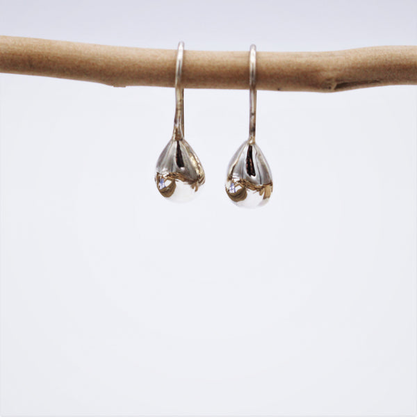 Silver Teardrop Hook Earrings