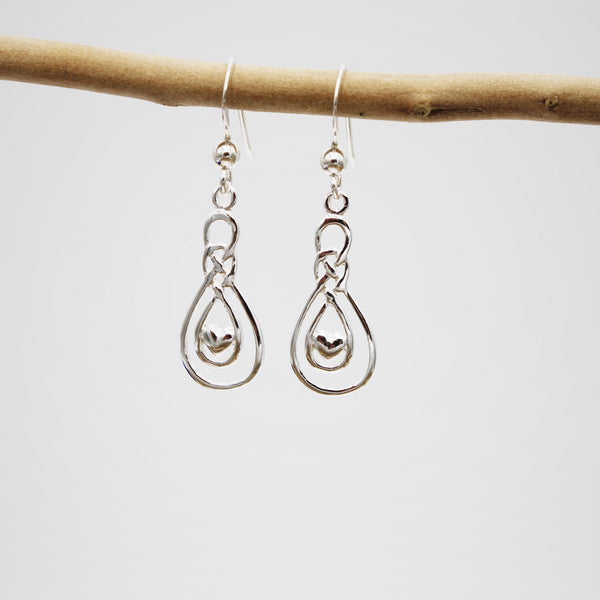 Silver Heart & Infinity Hook Earrings