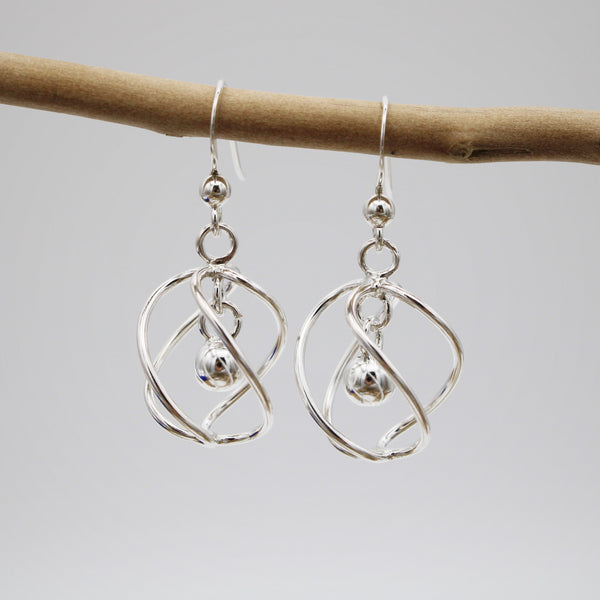 Silver Spiral Hook Earrings