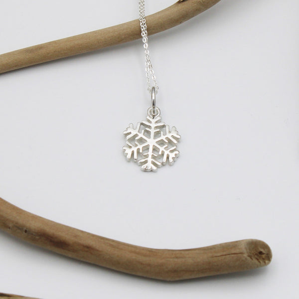 Silver Snowflake Pendant Necklace