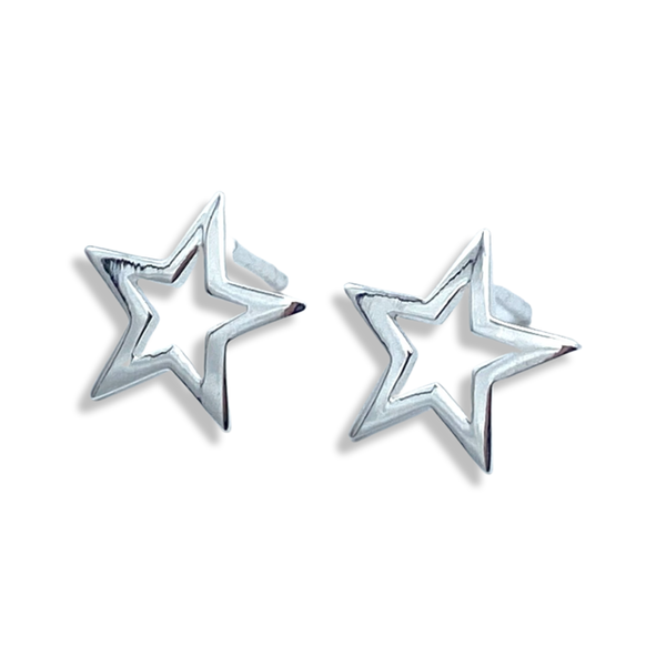 Silver Star Stud Earrings