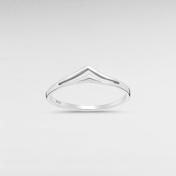 Silver Chevron Ring