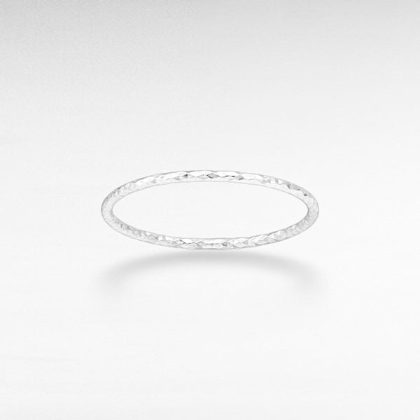 Sterling Silver Diamond Cut Textured Ring