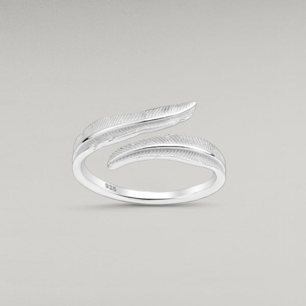 Sterling Silver Adjustable Feather Ring