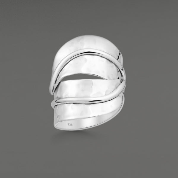 Sterling Silver Adjustable Leaf Ring