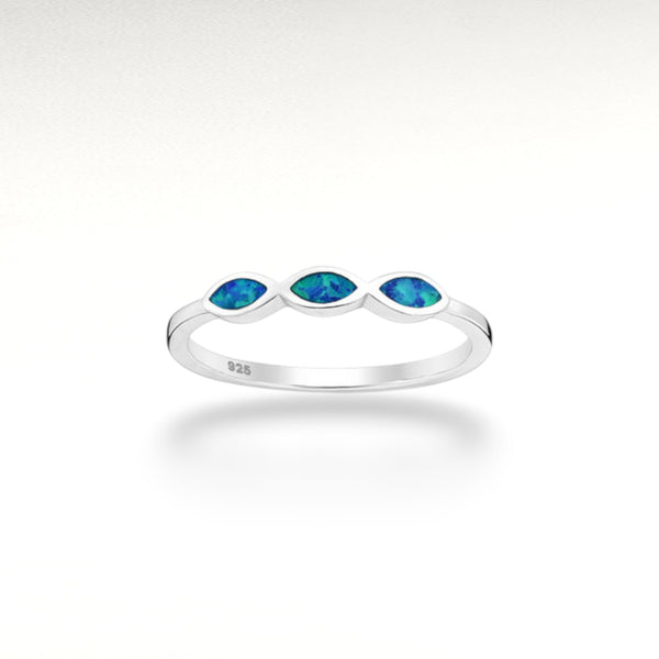 Sterling Silver Ring Decorated with Opal