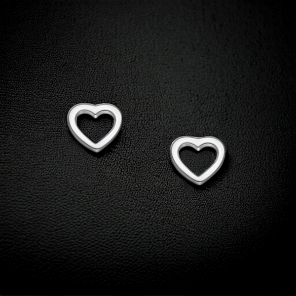 Hollow Heart Studs