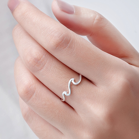 Sterling Silver Wave Ring